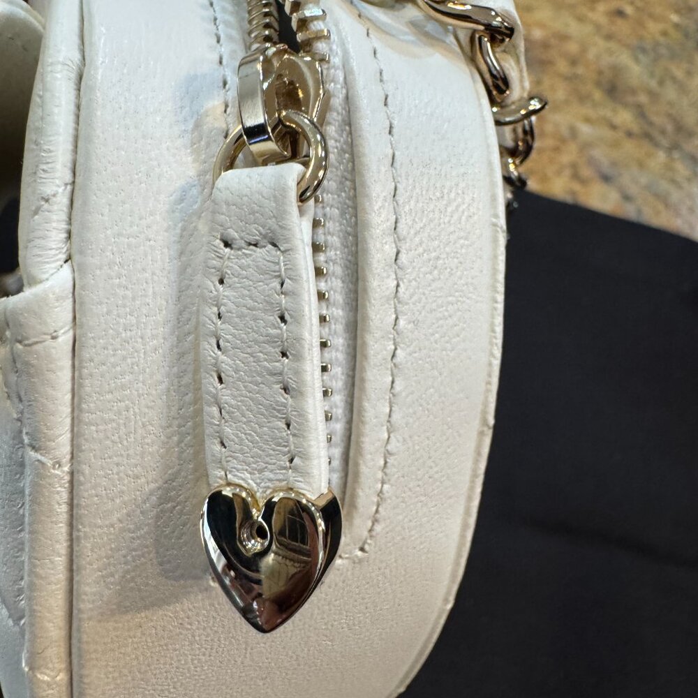 Chanel Lambskin Quilted CC In Love Heart Clutch With White Chain - Picture 15 of 16
